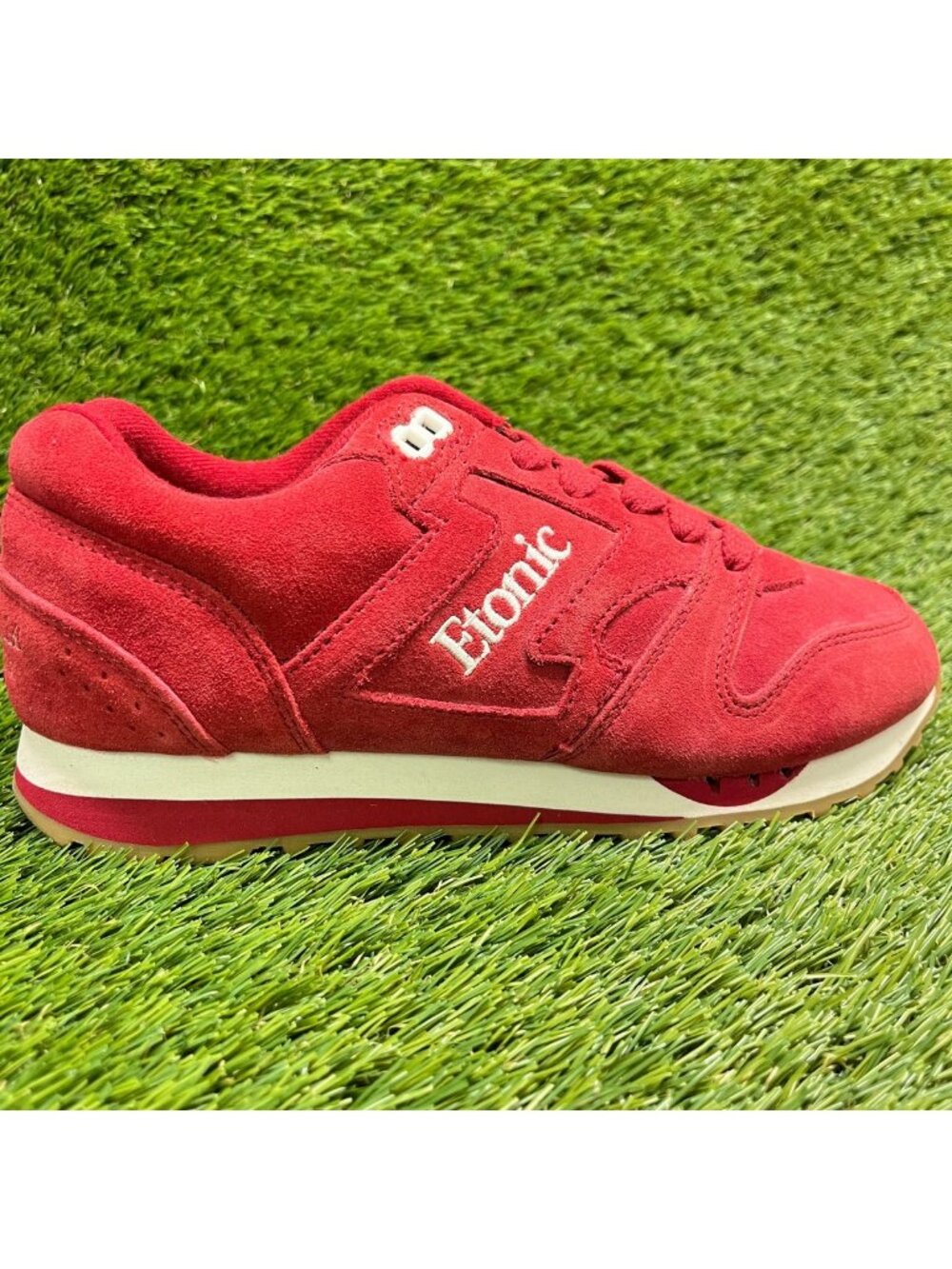 Etonic Trans AM 2.0 Mens Size 6 Red White Athletic Running Suede Shoes Sneakers